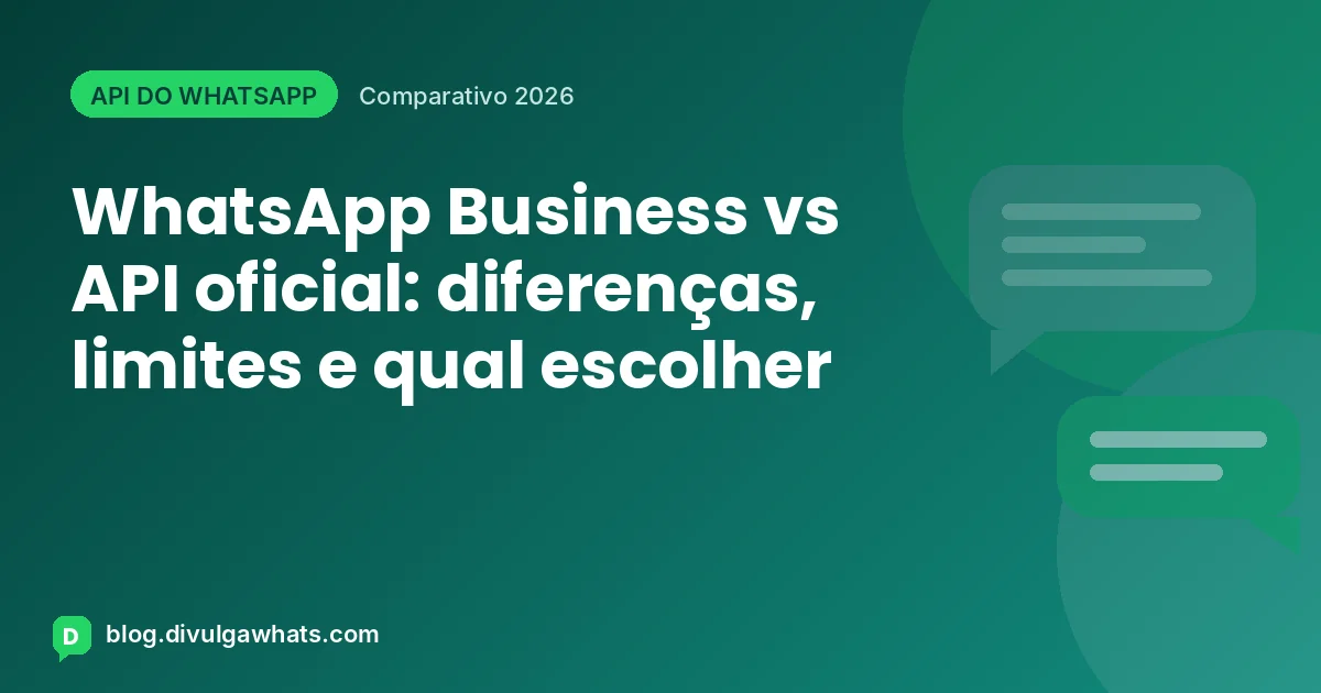 Ilustração comparando o aplicativo WhatsApp Business em um celular e a API oficial do WhatsApp em servidores