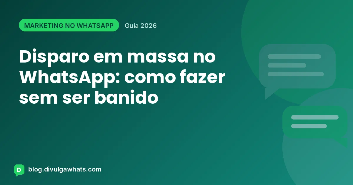 Ilustração de um celular enviando mensagens em massa pelo WhatsApp para vários contatos, com selo de envio seguro